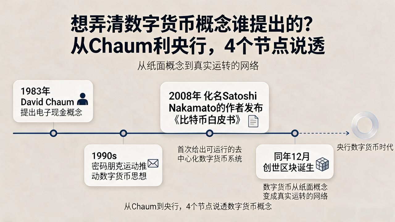 想弄清数字货币概念谁提出的？从Chaum到央行，4个节点说透
