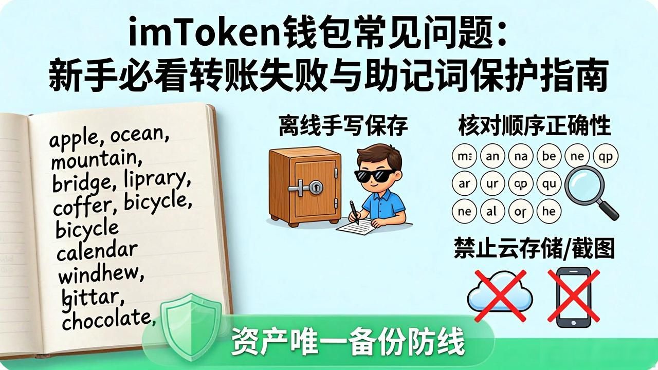imToken钱包助记词备份方法_imToken钱包APP的常见问题解答_imToken钱包新手常见故障排查指南