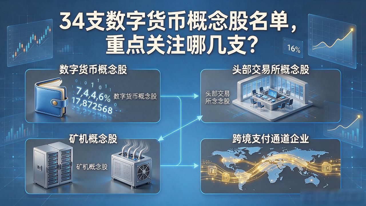 34支数字货币概念股_数字货币概念股细分赛道 数字货币概念股投资建议 数字货币概念股三大阵营