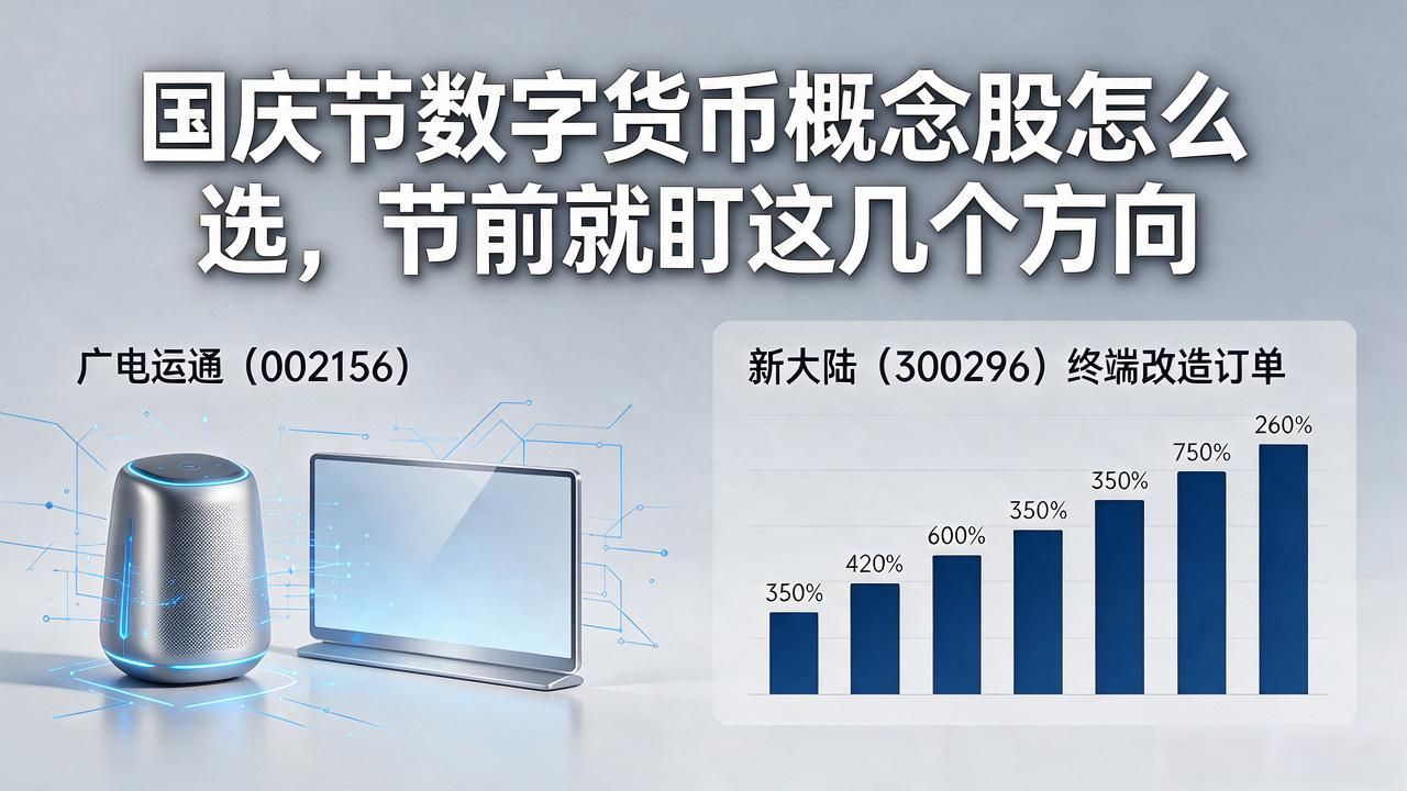 国庆节数字货币概念股怎么选，节前就盯这几个方向