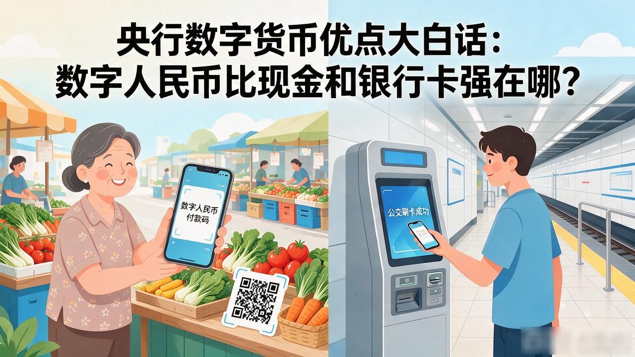 央行数字货币优点大白话：数字人民币比现金和银行卡强在哪